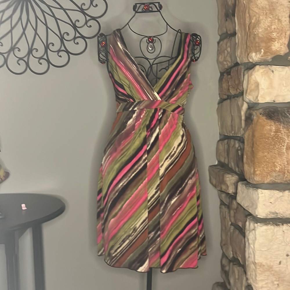 Women’s pink/green/brown dress